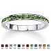 Birthstone Sterling Silver Eternity Band- August- title=