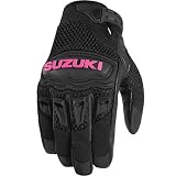 Icon Twenty-Niner Suzuki Women's Leather/Mesh Street Motorcycle Gloves - Color: Pink, Size: 2X-Large