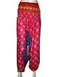 Cotton Legging Style Sarang Printed Rose Red Harem Capri Pants 38"