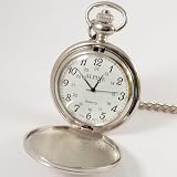Personalised Engraved Silver Pocket Watch. Ideal Men's Gift.
