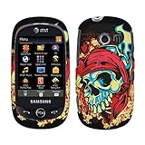 Red Bandana Blue Yellow Pirate Skull Rubberized Snap on Design Hard Case Fa ....