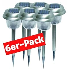 Solar-Gartenleuchten McShine \"SPL-6P\", 6er Pack mit Erdspie�, Material: Edel-Sta