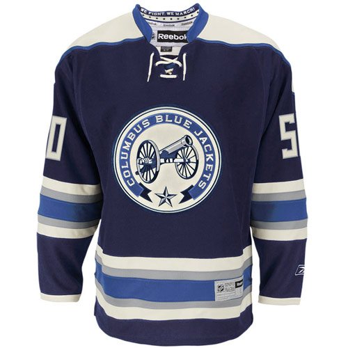 NHL Men's Columbus Blue Jackets Reebok Edge Premier Team Jersey - 7185A5Behpjcbj (Navy, Medium)