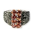 Sterling Silver Marcasite Ring with Garnet CZ - Size: 6-10