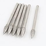 uxcell ダイヤモンド マウントポイント 3mmシャンク 4mm先端 テーパ 回転工具 6個