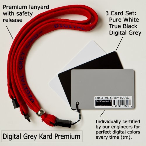 Digital Image Flow DGK Color Tools Premium White Balance Card Set with Premium Lanyard (Set of Three Cards)