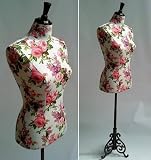 ÉDITION LIMITÉE - Superbe Vintage Victorian Rose Life Size Couturiers Mannequin avec Shabby en fonte Française stand - Un cadeau parfait