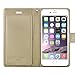 GOOSPERY Rich Wallet for Apple iPhone 6S Case (2015) iPhone 6 Case (2014) Extra Card Slots Leather Flip Cover (Gold) IP6-RIC-GLD