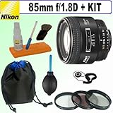 Nikon 85mm f/1.8D AF Nikkor Lens + Deluxe Accessory Kit