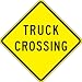 Accuform Signs W8-6 Engineer Grade Prismatic Reflective Aluminum Truck Pictorial Crossing Sign, 24" Width x 24" Length x 0.080" Thickness, Black on Yellow