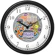 Shabbos or Sabbath Table Symbols Plate Judaica Jewish Theme Wall Clock by WatchBuddy Timepieces (Slate Blue Frame)