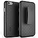 iPhone 6 Case, De-Bin iPhone 6 Case with Belt Clip Super Slim Hard Armor Holster Combo Case with Kickstand and Swivel Belt Clip for Apple iPhone 6 4.7 - Black