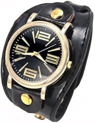 Snake Head Style Round Case Quartz Analog Watch Wrist Watch Timepiece with Rhinestones & PU Leather Band f Woman Lady - Black SWWM1-234574