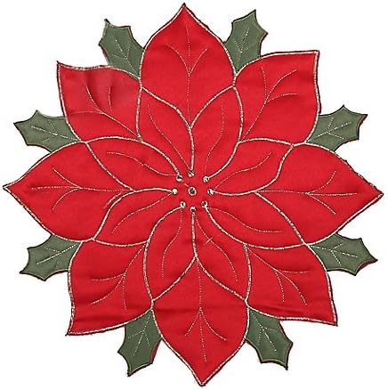 Quilted Poinsettia Placemat in Red