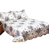 Lodge Living Q2090K-K / Q2090K-Q French Country Quilt Set in Black Size: Queen