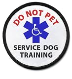 SERVICE DOG TRAINING DO NOT PET Black Rim Medical Alert 2.5 inch Sew-on Patch