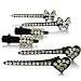 Set of Six White Rhinestone Hair Pins, Heart, Bow and Rectangular Shaped