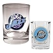 Utah Jazz Rocks Glass & Square Shot Glass Set - Primary Logo NBA Basketball