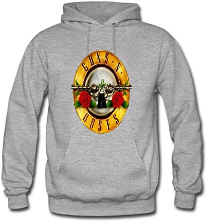 JITAU Guns N' Roses Styles Long Sleeve Cotton Hoodie For boy's X-Large Gray