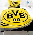 BVB / Borussia Dortmund Bettwäsche Biber 'Kurve', mit RV
