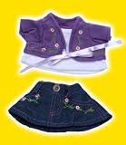 Purple Floral Top & Skirt outfit fits 8 - 10 Stuffed Animal kits & most Webkinz & Shining Star animals