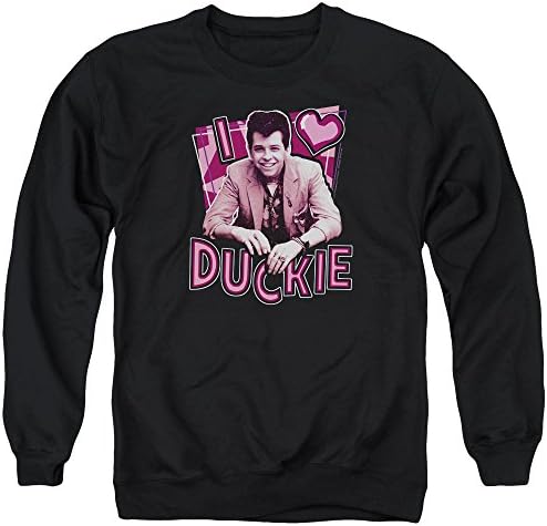 Pretty In Pink I Heart Duckie Mens Crewneck Sweatshirt Black Xl