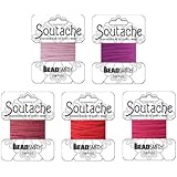 Red and Pink Soutache Rayon and Polyester Cord Mix for Bead Embroidery and Soutache Jewelry Making