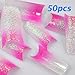 350buy Pink White Glitter French False Nail Art Tips 50X