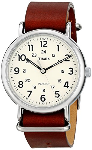 Timex Unisex T2P4959J pantalla fines de semana cuarenta analógico de cuarzo marrón reloj