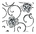 York Wallcoverings Tres Chic BL0308 Floral Burnout Scroll Wallpaper, White/Black