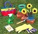 Search : Kids Garden Kit with Mini Trowel, Hoe, Rake, 2 Pots, Spray Bottle, Sunflower Seeds, Gloves and Bag