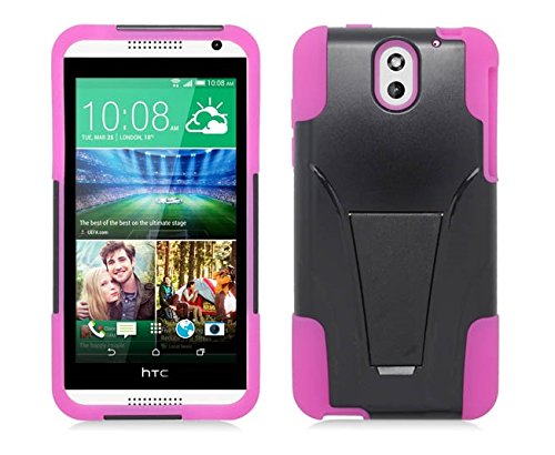 Black & Hot Pink Dual Layer Impact Defender Shockproof Armor Kickstand Cover Case + Atom LED Keychain Light for HTC Desire 610 (AT&T) Black & Hot Pink Dual Layer Impact Defender Shockproof Armor Kickstand Cover Case + Atom LED Keychain Light for HTC Desire 610 (AT&T)