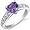Dazzling Love 1.00 Carats Amethyst Ring in Sterling Silver Rhodium Finish Size 5