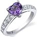 Dazzling Love 1.00 Carats Amethyst Ring in Sterling Silver Size 5 to 9
