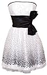 Flocked Polka Dot Strapless Net Holiday Party Gown Cocktail Prom Dress