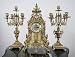 Italian Solid Brass Clock & Candelabra Mantel Set NEW! INCLUDES 1 CLOCK AND 2 CANDELABRAS CLOCK SIZE: H16 x W10CANDELABRAS SIZE: H15.5 x W8
