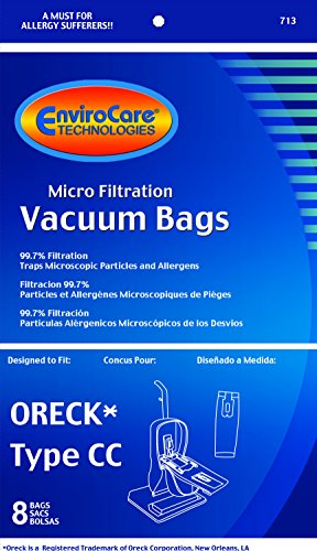 Oreck Vacuum Cleaner Bags To Fit Style 713 Or Type CC Upright Models 8 Bags