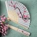 Delicate Cherry Blossom Design Silk Folding Fan Favors