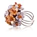 Gorgeous Leather Flower Adjustable Chunky Fashion Ring