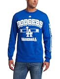 MLB Men's Los Angeles Dodgers Past Time Original Long Sleeve Basic Tee, Deep Royal, Large