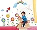 Sun flower Smiley Under the Rainbow kids room removable cartoon wall sticker decals