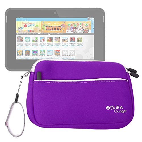 DURAGADGET Purple Water Resistant Neoprene Carry Case With Front Storage Pocket For The New Kurio 7S (96125) & Kurio 7