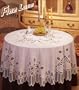 Battenberg Vinyl Lace Tablecloth 70" Round, White