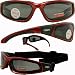 TRIUMPH FOAM PADDED MOTORCYCLE SUNGLASSES UV400 CONVERT FROM GLASSES TO GOGGLES DOUBLE ANTI-FOG BIKER EYEWEAR SMOKE LENSES RED FRAME