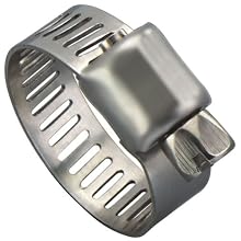 Precision Brand M8P Micro Seal, Miniature Partial Stainless Worm Gear Hose Clamp, 7/16" - 1" (Pack of 10)