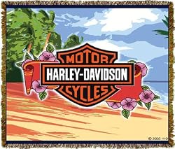 Harley-Davidson&reg; Motorcycles Tropical Throw Blanket