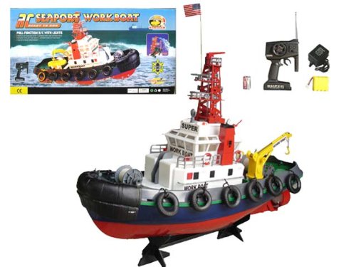 20 R/C Seaport Work Tug RC Boat with Lights & Spurt Water BSP NEW