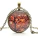 TL Set of 2 Vintage Ladies' Necklace the Tree of Life Glass Gem Pendant Long Chain Blessing Necklaces