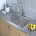 Kraus KHU100-32-1640-42CH Combo with Handmade Undermount Stainless Steel 32 Bowl 16 Gauge Sink and Nola Single Handle Flex Commercial Kitchen Faucet with Soap Dispenser in Chrome