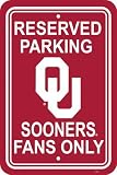 NCAA Oklahoma Sooners 12-by-18 inch Plastic Parking Sign